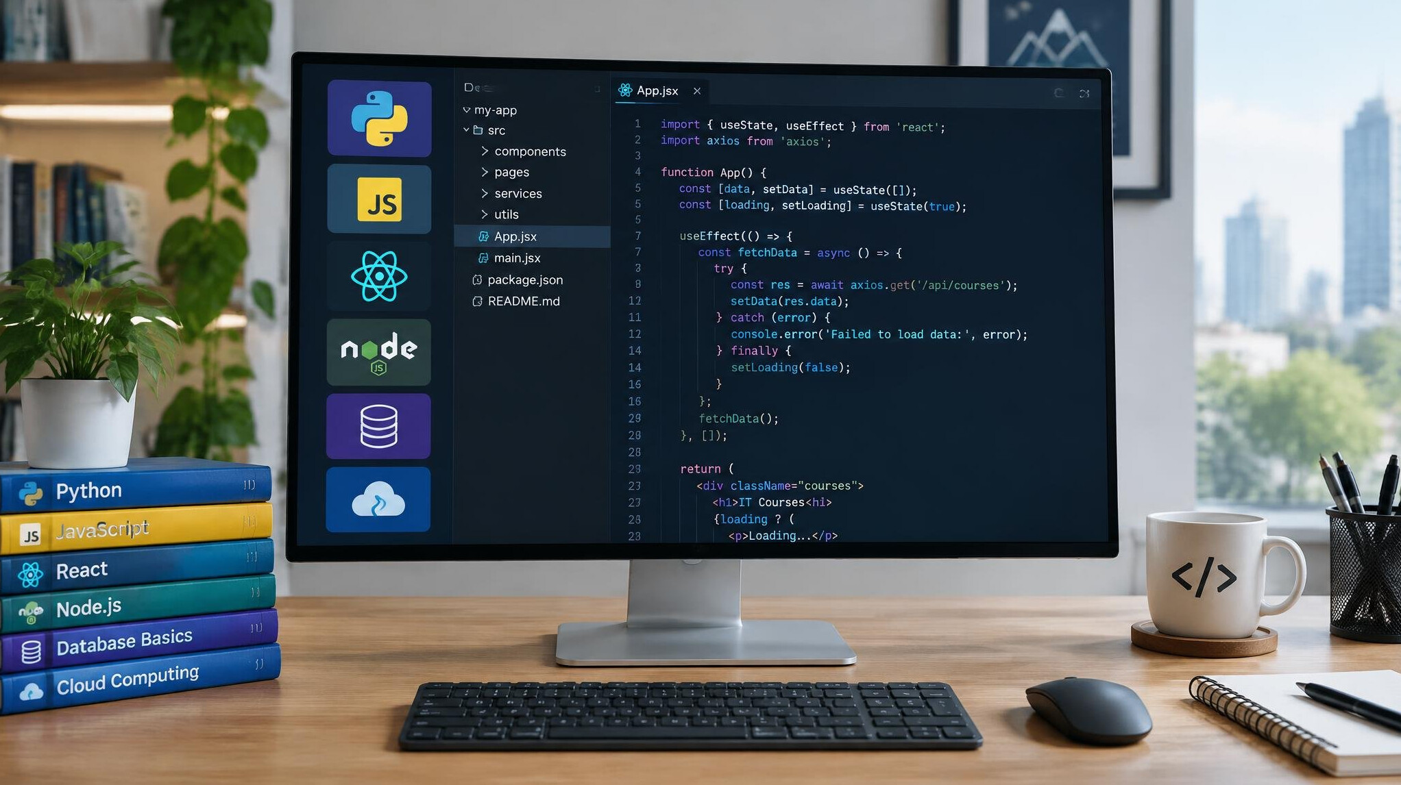 Code displayed on multiple screens