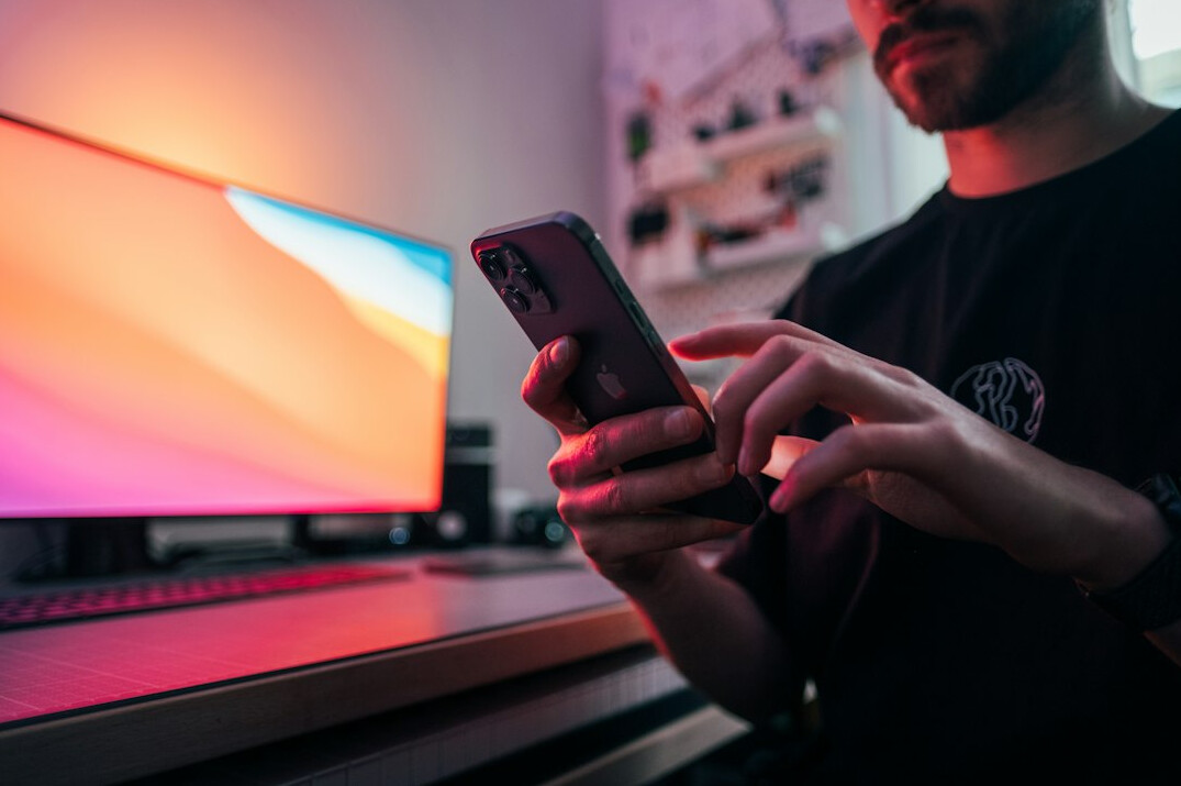 mobile developer at desk