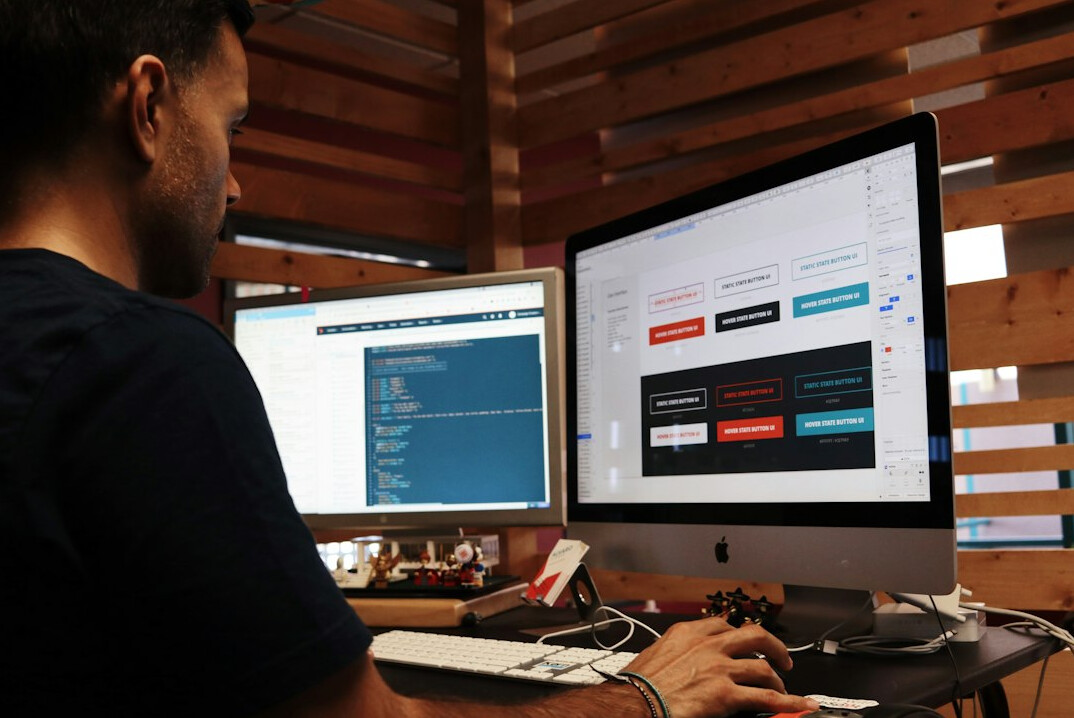 developer working on mobile app