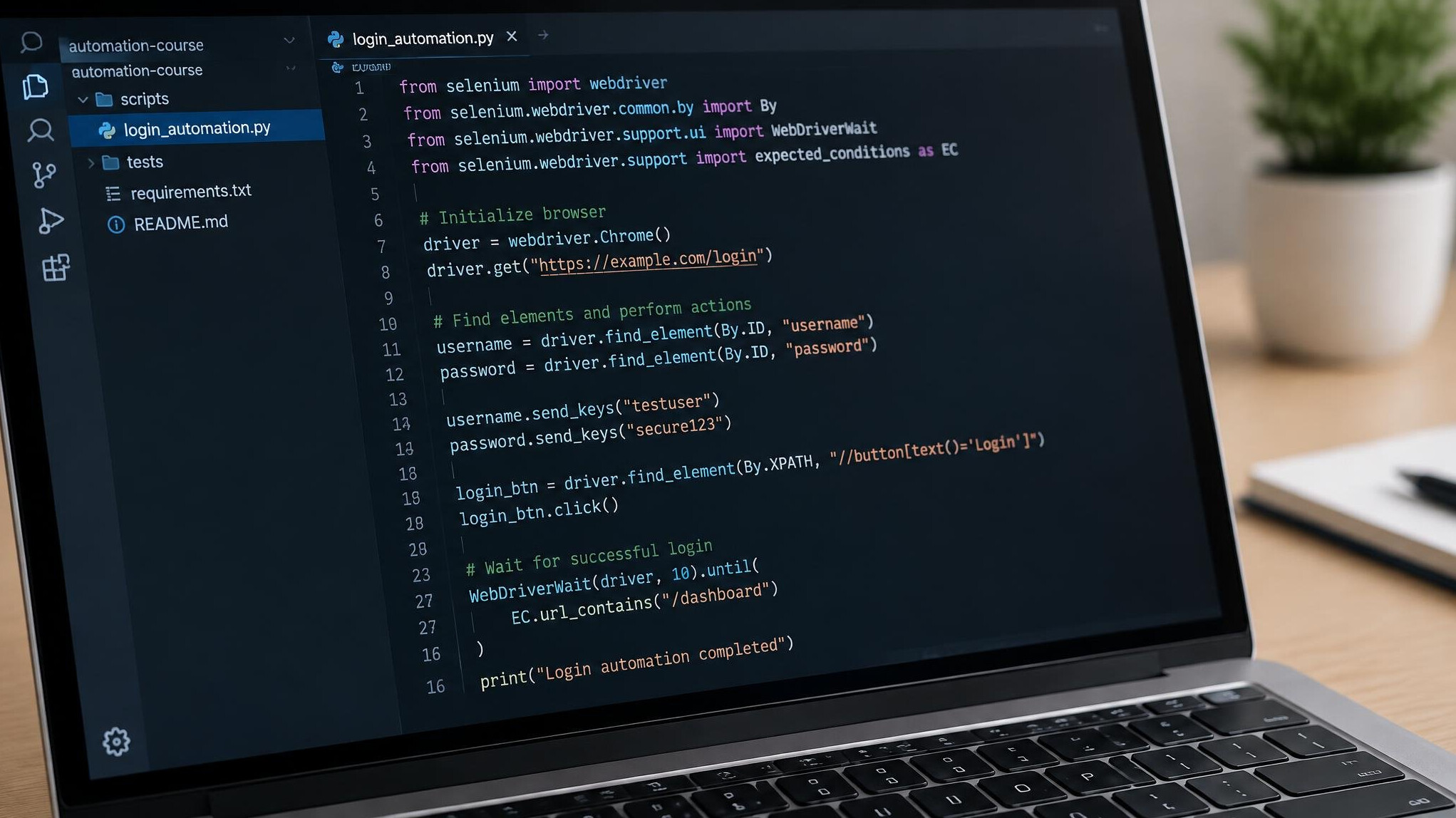 Laptop screen showing programming code